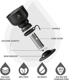 Ideus Brew Pour Over Dripper, Portable Stainless Steel Reusable Filter Manual Camp Coffee Maker BPA-Free for Home, Office & Camping (Camp Dripper-Black)