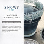 Snowy River Silver, Cocktail & Margarita Sugar Rimmer - Vibrant Naturally Colored Sugar for Cocktail Rimming, Baking & Decorating, Medium Crystal - 16oz