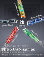 Steak Knives Set of 4, Ultra Sharp Non Serrated Kitchen Steak Knife 5 Inch - Damascus Steel & Resin Handle - Xuan Series (Starry Black)