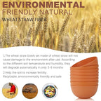 Homienly Wheat Straw Bowls Set, Unbreakable & Lightweight Microwave Safe Bowls for Soup, Cereal, Salad, 8-Piece Vibrant Soup Bowls for Kitchen, Family, Party, Picnic, Dishwasher Safe, 26 OZ(Orange)