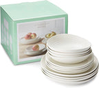Portmeirion Sophie Conran 12 Piece Coupe Dinnerware Set - Dinner Plates, Side Plates & Bowls, Porcelain Kitchen Tableware for Everyday Dining & Entertaining - Durable & Dishwasher Safe