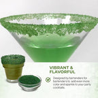 Snowy River Holly Green, Cocktail & Margarita Sugar Rimmer - Vibrant Naturally Colored Sugar for Cocktail Rimming, Baking & Decorating, Medium Crystal - 16oz