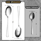 6 Piece Stainless Steel Serving Spoon Set - 3 Large, 3 Slotted,Dishwasher Safe,10-Inch,for Parties/Kitchen/Buffet/Catering