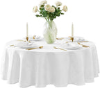 Newbridge Barcelona Luxury Damask Fabric Napkins, Set of 4 Square Napkins, White, 100% Polyester, No Iron, Soil Resistant Dining Room, Party and Banquet Napkins