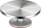 Puroma Aluminium Alloy Rotating Cake Turntable 12'' Revolving Cake Stand with Non-slip Silicone Bottom, Ideal Cake Decorating Supply for Cake Decorations, Pastries and Cupcakes