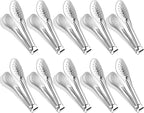 10PCS Serving Tongs, Small Kitchen Tongs,XEVOM Stainless Steel small Appetizer Tongs Mini Sugar Ice (5 Inch)