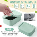 6 Packs 1 Cup Silicone Soup Freezer Molds with Lid Silicone Soup Freezer Trays Rectangle Reusable Food Preserving Tray Freezing Sauces Stews(Sage Green, Beige)