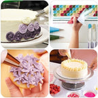 11 Inch Rotating Cake Turntable, 68pcs Stand Smoothly Revolving Spinner, Decorating Kit Display Stand, Baking Tools Accessories Supplies for Cookies Cupcake (White-63Pcs)