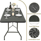 10 Pack Stretch Fabric Table Top Cap Cover, fits 6' Tables, Spandex Table Covers Washable Elastic Rectangle Tablecloth Protector for Indoor Outdoor Party Picnic Wedding, Gray, 30" W x 72" L