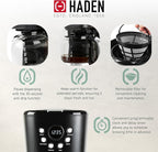 Haden 12 Cup Programmable Drip Coffee Maker Coffee Machine Bundled with Heritage 2 Slice Wide Slot Stainless Steel Toaster, Turquoise & Chrome