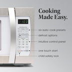 Farberware 1.3 Cu. Ft. Countertop Microwave Oven – 1100 Watts Power, Smart Sensor Auto Cook Settings, Defrost, Easy Clean and Child Safety Lock - White Platinum