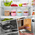 Tronco 24 oz Glass Food Storage Containers with Lids, Airtight, Leak & Spill Proof Glass Lunch Bowls for Meal Prep, Salad, Yogurt, Soup & Stew, Microwave & Dishwasher Safe, BPA-Free, Set of 1