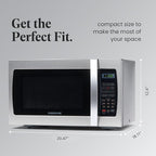 Farberware Countertop Microwave Oven 1000 Watt Power Auto Cook Settings, Defrost, Easy Clean and Child Safety Lock, 1.3 Cu. Ft, Stainless