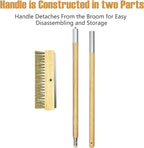 LRUI Pizza Oven Brush with Scraper,41-Inch Long Wood Handle Brass Bristles,Outdoor Pizza Oven Brush.