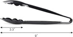 New Star Foodservice 35636 Utility Tong, High Heat Plastic, Scalloped, 9 inch, Set of 12, Black