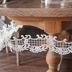 Rectangle Waterproof Clear Table Cover Protector Vinyl Table Cloth Oil Spill Proof Wipe Clean Lace Plastic Tablecloths for Dining Tables (White, 60 x 104 Inches)
