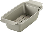 Rachael Ray Nonstick Bakeware Set without Grips includes Nonstick Bread Pan, Baking Pans, Cake Pans, Cookie Sheet / Baking Sheet - 10 Piece, Silver