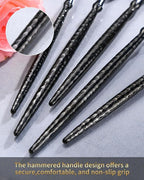Lemeya 20-Piece Hammered Black Silverware Set,18/10 Stainless Steel Forging Heavy Duty Cutlery Set for 4, Luxury Unique Flatware Set,Spoons and Forks Set,Mirror Polished,Dishwasher Safe
