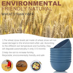 Homienly Soup Bowls, Cereal Bowl, Premium Wheat Straw Bowls Set of 8, Unbreakable Plastic Bowls Microwave Safe, Dishwasher Safe Serving Bowl for Kitchen, Breakfast, Dinner, Salad, Poke (Blue, 26 OZ)