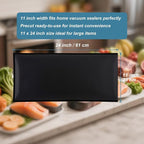 All Black Vacuum Sealer Bags 11" x 24", 5.5 Mil Precut Vacuum Seal Bags for Food Storage, Sous Vide, and Meal Prep, Heavy Duty Commercial Grade, 50 Count