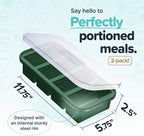 Souper Cubes 1 Cup Silicone Freezer Molds - Soup Cubes Perfect for Freezing Broth, Rice, Leftovers and More - Silicone Freezer Trays with Lids for Meal Prep - Kale - 1-Pack