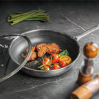 Hybrid Nonstick Cookware Set,Stainless Steel 12 Inch Frying Pan & 2QT Saucepan with Steamer Basket,3 PCS Silicone Kitchen Utensils Set