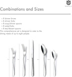 Hammered Silverware Set | Premium 18/10 Stainless Steel Flatware Service for 8 | Heavy-Duty & Dishwasher Safe | Built to Last (40-Piece, Fidenza Hammered)