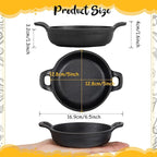 Mini Cast Iron Skillets 5 x 5 x 1.3 Inch Cast Iron Pan Small Ramekin Set Black Casserole Dish Cookware Oven Safe Mini Skillets for Kitchen Indoor Outdoor Picnic (6 Pack)