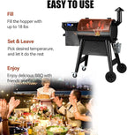 Z GRILLS Wood Pellet Grill Smoker with PID 3.0 Controller, 459 SQ.IN, 450°F Max Temperature, 8 in-1 BBQ Grill, LCD Screen, Meat Probes, Rain Cover, Backyard Camping Bake and Roast, 450E