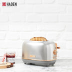Haden Heritage 4 Slice Wide Slot Stainless Steel Toaster Bundled with 1.7 Liter Stainless Steel Electric Water Kettle, Steel & Copper
