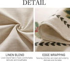 ISAENNE Designer Christmas Linen Small Rectangular Tablecloth,Light Beige Western Elegant Table Cloth,Wrinkle Resistant Decor Tablecloths for Dining Thanksgiving Kitchen Christmas,55"*71"-Carol G