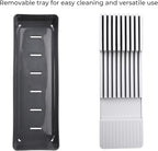 Linoroso Knife Drawer Organizer With In-Drawer Knife Block for 9 Knives, Kitchen Utensil Organizer, BPA Free Secure Storage Tray for Countertop Organization