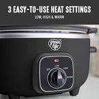GreenLife 3.5QT Slow Cooker, Non-Toxic PFAS-Free Ceramic Nonstick Removable Interior Bowl, Programmable, Keep Warm, Stovetop & Oven Safe, Dishwasher Safe Parts, Glass Lid, Black