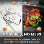 MeatStick 4 – Smart Wireless Meat Probe with 4 Sensors & Limited Range | Bluetooth Thermometer (Up to 165 ft Outdoors; Much Lower in Grill/Oven/Smoker)