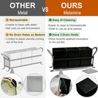 Cutlery Holder with Drain Holes, Silverware Caddy for Party Countertop, 3pcs Bins Set Utensil Holders for Spoon and Fork, Black
