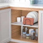 JAQ Pot Lid Rack Organizer, 10.5" Kitchenware Dividers Holder for Plates, Pans,Chopping Boards, Muffin Tins, Baking Sheets in Cabinets Shelf Countertop Pantry (White, 6-Slot)