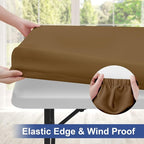 homing Rectangle Table Cloth Cover, Waterproof Polyester Elastic Fitted Tablecloth, Fits for 8 Foot Folding Tables, Washable Table Protector for Picnic, Camping, Outdoor (Brown, 30" x 96")