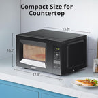 COMFEE EM720CPL-PMB Countertop Microwave Oven with Sound On/Off, ECO Mode and Easy One-Touch Buttons, 0.7 Cu Ft, Black