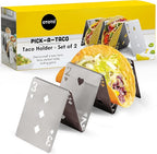 OTOTO Pick-a-Taco Taco Holders Set of 2 - Cool Kitchen Gadgets, Cute Kitchen Accessories, Taco Tray, Taco Shell Holder, Taco Stand, Cards White Elephant Gifts, Kitchen Gifts, Funny Gifts