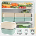 6 Packs 1 Cup Silicone Soup Freezer Molds with Lid Silicone Soup Freezer Trays Rectangle Reusable Food Preserving Tray Freezing Sauces Stews(Sage Green, Beige)