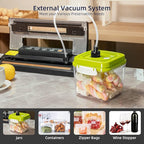 Veetop Vacuum Sealer, Automatic 80kPa Food Sealer Machine with Dry Moist Modes for Food Preservation,1 Vacuum Rolls & 10Pcs Vacuum Seal Bags