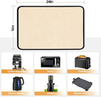 Heat Resistant Mats for Countertop - Fireproof 16x24in Heat Resistant Mats for Air Fryer - Kitchen Countertop Protector for Air Fryer, Coffee Maker, Stand Mixer, Toaster, Oven 2PCS - Khaki