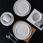 Stone lain Jade Stoneware Dinnerware Set, 32-Piece Service for 8, White