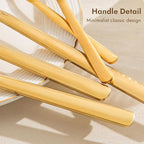 KINGSTONE Large Hostess Gold Serving Utensils Set,18/10 Stainless Steel Heavy Duty 10inch Serving Spoons,Slotted Spoons,Serving Fork,Serving Tongs, Cake Pie Server For Buffet, Wedding, Party