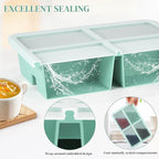 2 PACK 1 Cup Silicone Freezer Trays With Lid For Freeze & Store Soup, Broth, Leftovers, Microwave-safe Soup Freezer Container - Green