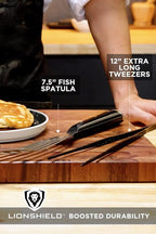 DALSTRONG Chef Tweezers Professional & Fish Spatula- 12" high-precision Tweezer Tongs for Cooking + 7.5” Stainless Steel Fish Spatula - Plating, Multi-use