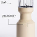 The Beast Mini Blender | Mini Countertop Kitchen Blender | Blend Smoothies and Shakes, Dressings, Sauces, Dips | Straw Cap and Straws Included | 600W (Sand)