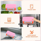 Bento Lunch Box for Kids with 8oz Soup Thermo, Leak-proof Lunch Food Containers with 5 Compartment, Insulated Lunch Bag & 17oz Stainless Steel Water Bottle for School, Trvael