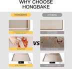 HONGBAKE 2 Pack Quarter Sheet Pans for Baking Nonstick, Commercial Cookie Sheet for Baking with Diamond Texture Surface, 57% Thicker Carbon Steel 9 x 13 Baking pan