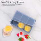 1/2 Cup Silicone Freezer Tray With Lid - Silicone Freezer Molds 2-Pack For meal prep & freezing of various sauces and other dishes, makes 12 perfect 1/2 cup portions cubes (Blue 2 Pack)
